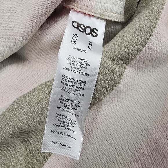 ASOS Womens Size 12 Bold Striped Patriotic V-Back Ruffle Accent Mini Shift Dress - Picture 3 of 12